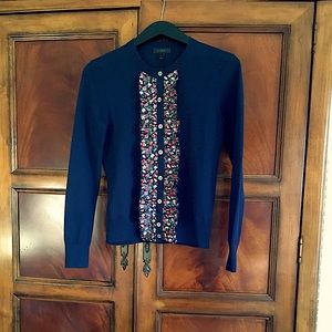 J. Crew Jackie Cardigan with Liberty Print Ruffle